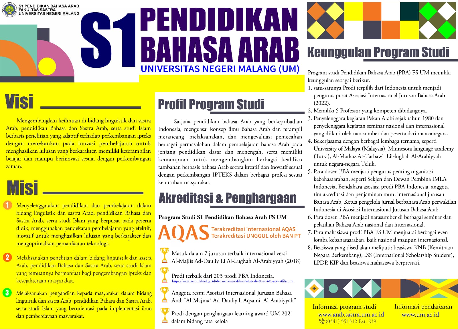 Brosur Penerimaan Mahasiswa Baru Prodi Bahasa Arab