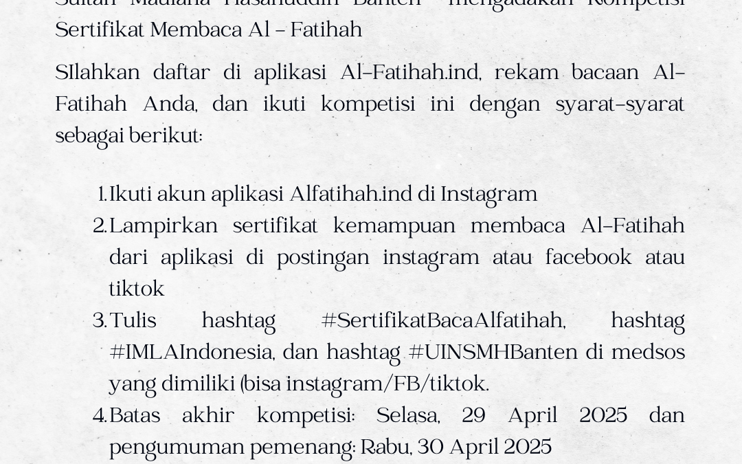 UM dan Bajdah Educational Gelar Kompetisi Sertifikat Membaca Surah Al-Fatihah Berbasis Aplikasi Digital